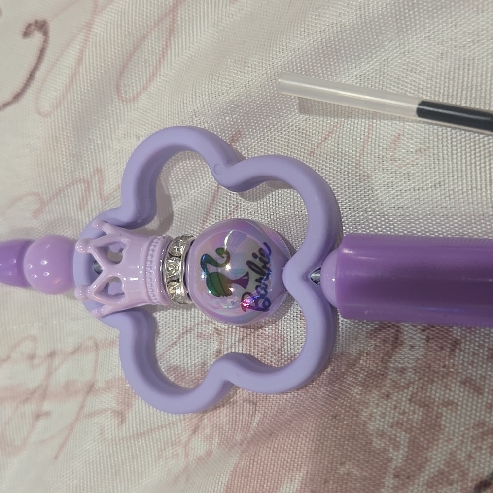 Purple Crown Barbie Pen with Silver Accents
